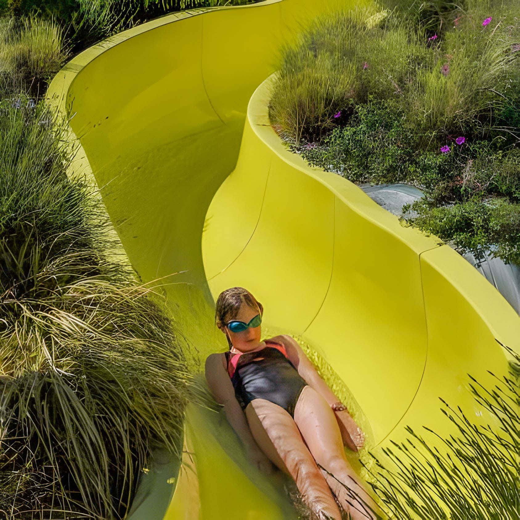 tobbogan de la piscine au camping